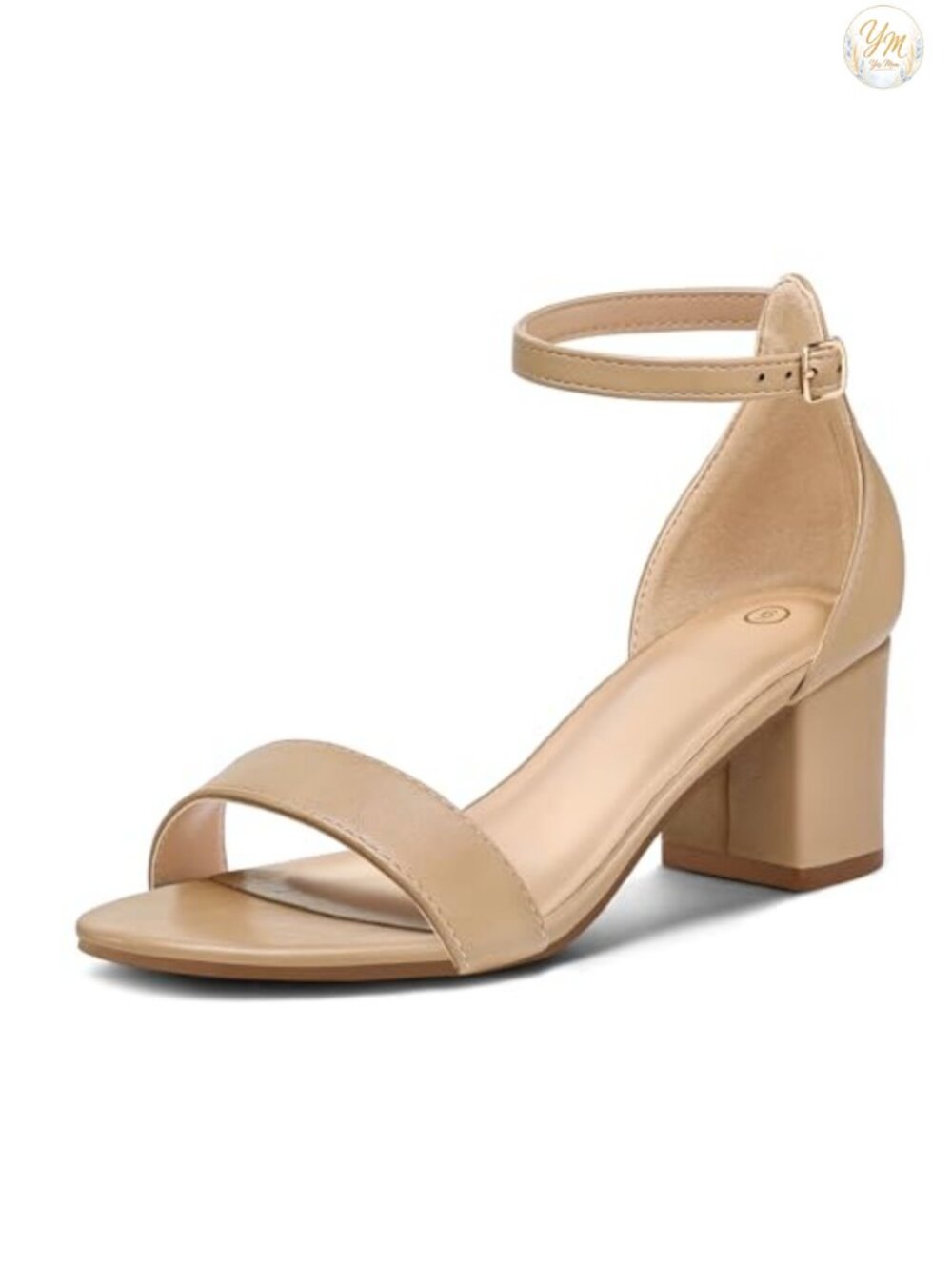 Chunky Heel Open Toe Ankle Strap Dress Sandals with Block Low Heel